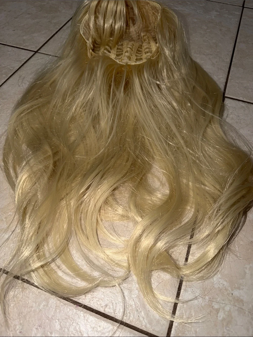 Blonde Synthetic Wig with Bangs